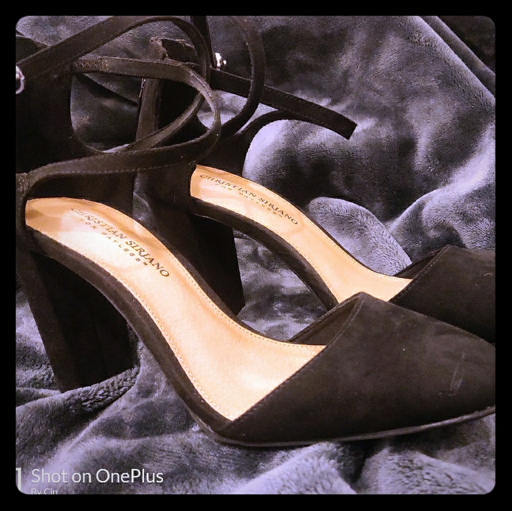 New never worn Christian siriano chunky black heel